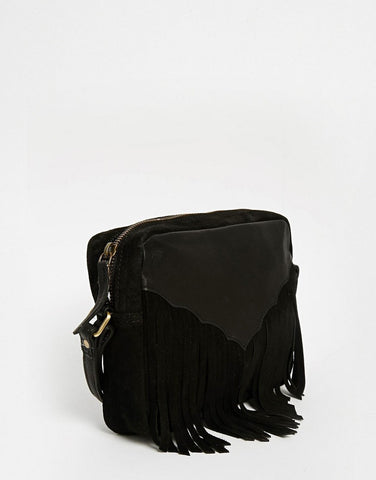 Star Mela Suede Across Body with Beaded Fringing